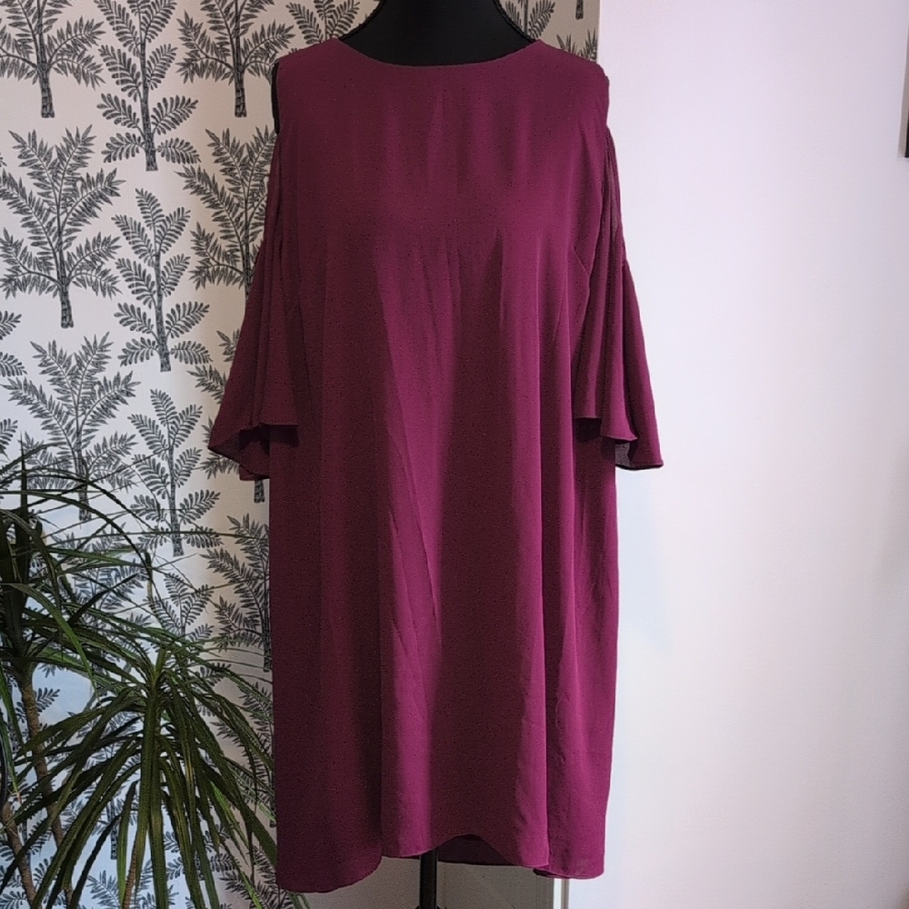 Chelsea28 Rich Purple Cold Shoulder Dress